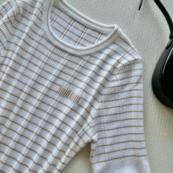 Miu Miu white striped knitted dress size M - Picture 3 of 5